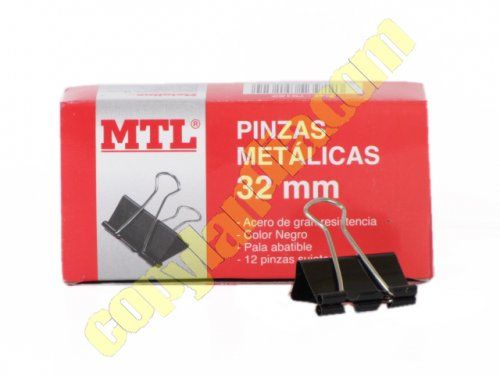 Pinzas metálicas MTL 32mm Sin Fondo